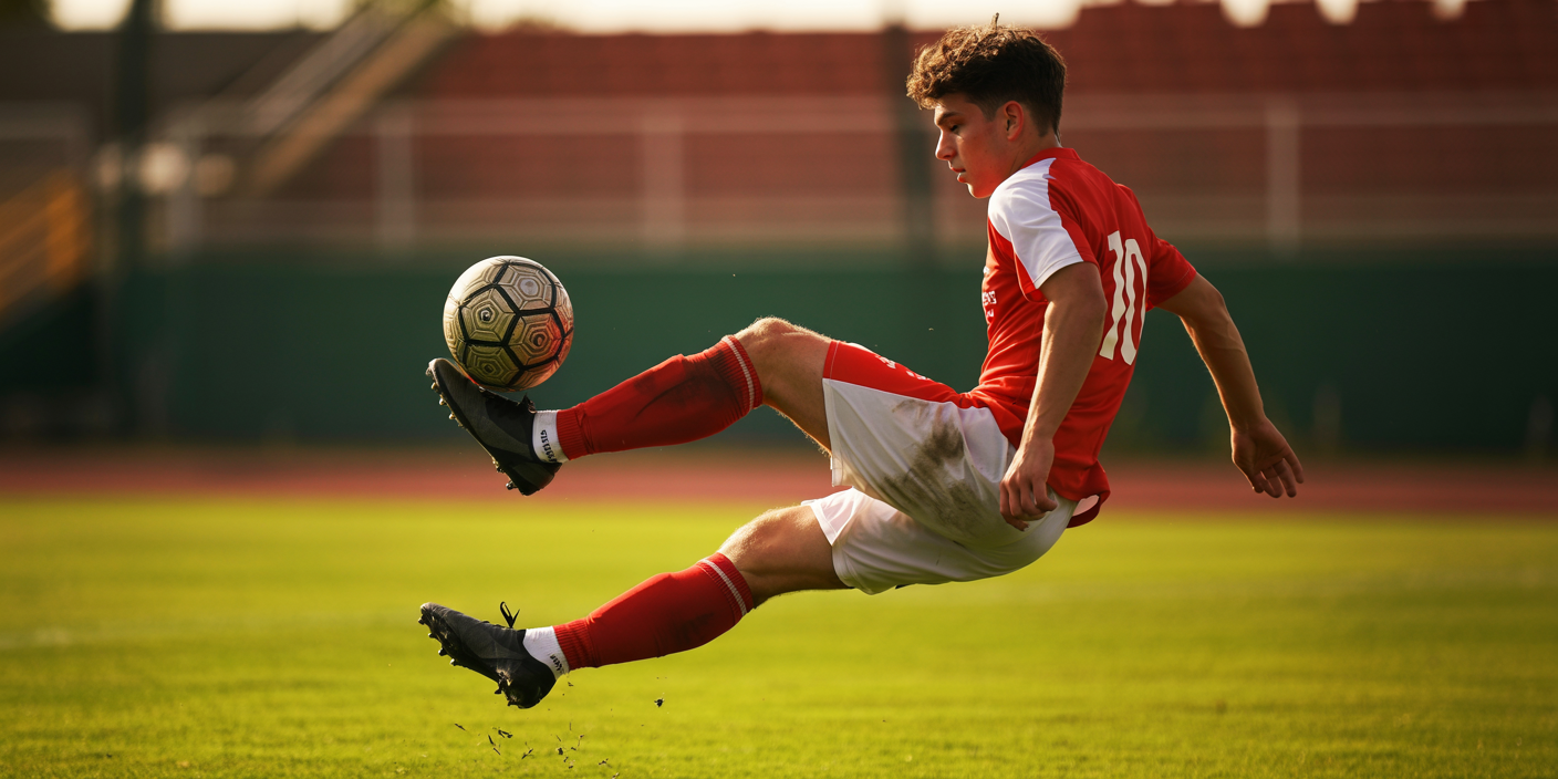 Scène de football intense